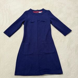 Boden Navy Blue Ottoman Textured Dress Size 4R